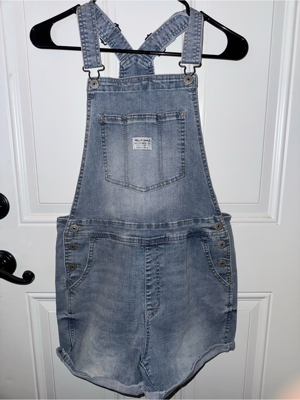 Wallflower Light Blue Denim Short Overalls for Kids